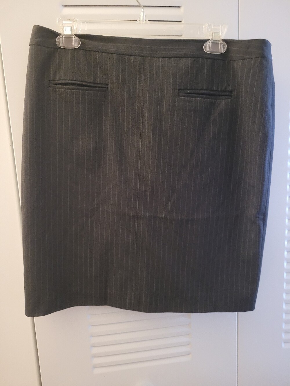 DKNY Charcoal Pinstripe Pencil Skirt